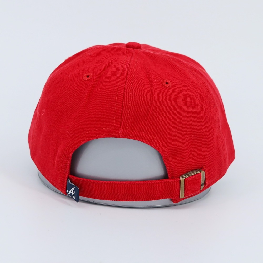 47 Brand Atlanta Braves Red Cleanup MLB Baseball Cap Adjustable Navy A Logo OSFA - Picture 4 of 11